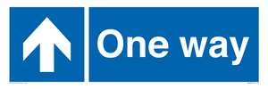 One way with up directional arrow